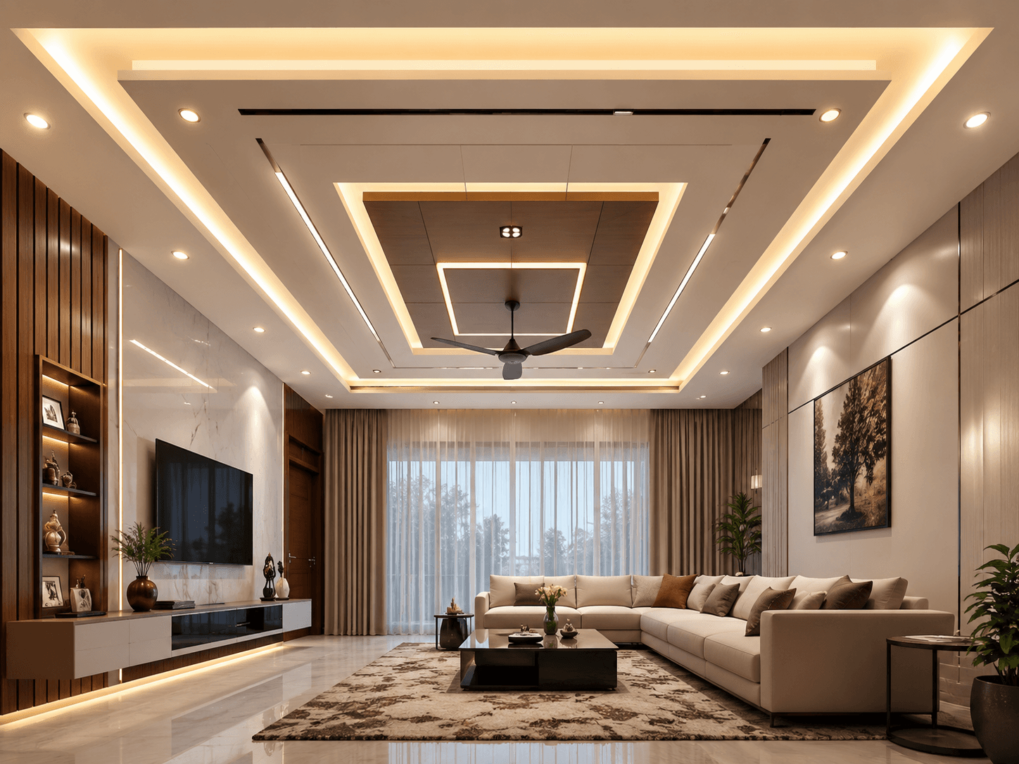 Living Room interior design by Sannedhan Homes in Bengaluru — image 1